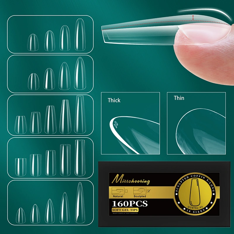 Full Cover Half Matter Arched Nail Tips